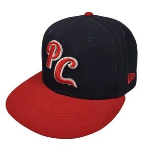 Peoria Chiefs New Era 59FIFTY Hat 7 1/2 Fitted On Field MiLB Flat Brim Black EUC